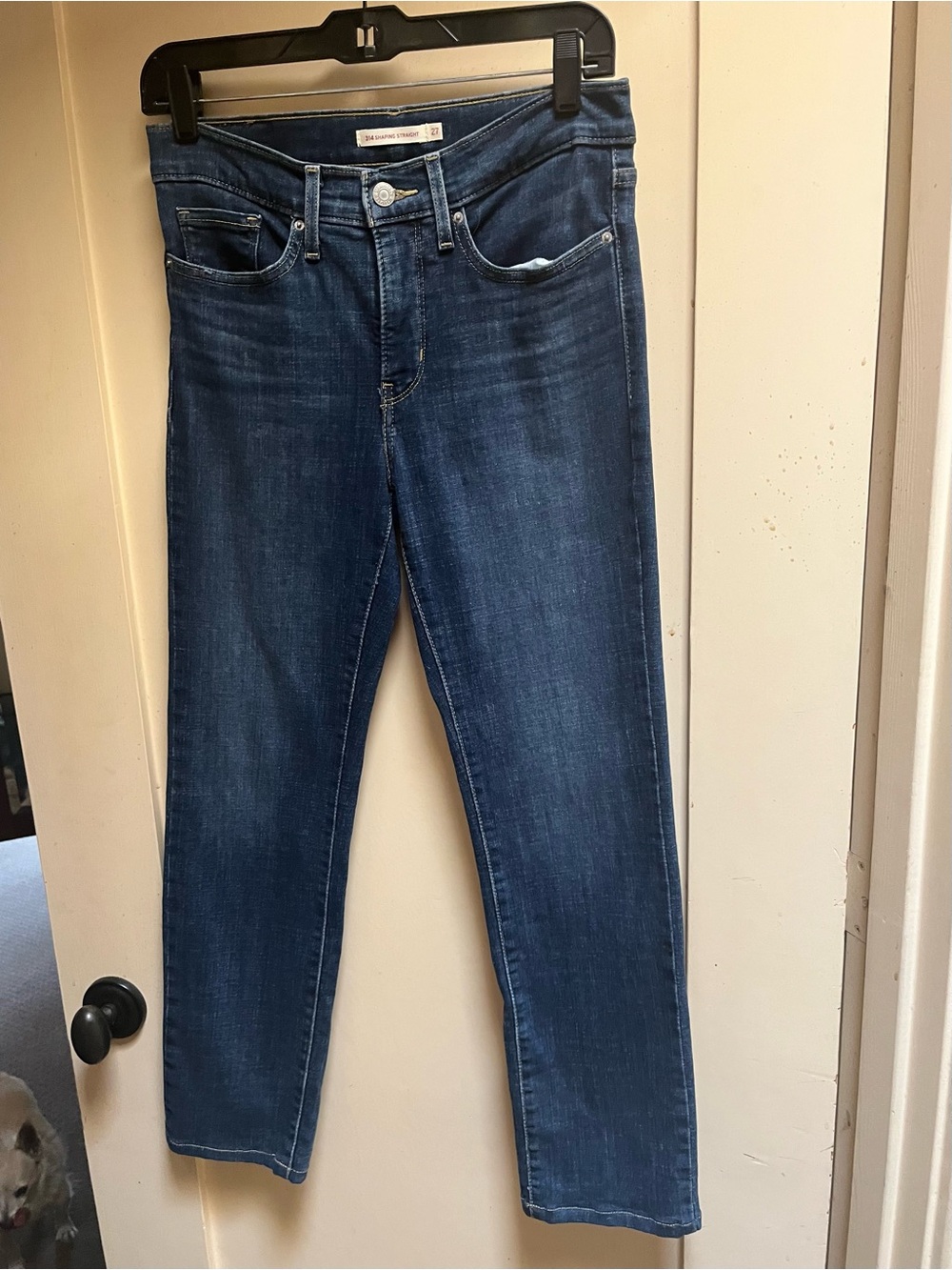 Levi's Straight Leg Jeans in Dark Blue Wash